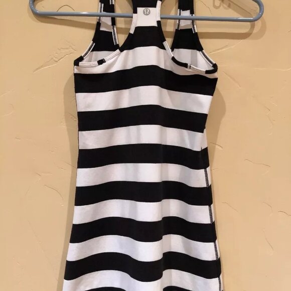 Lululemon Cool Racerback Stripe Black White Size 2 - Picture 5 of 7